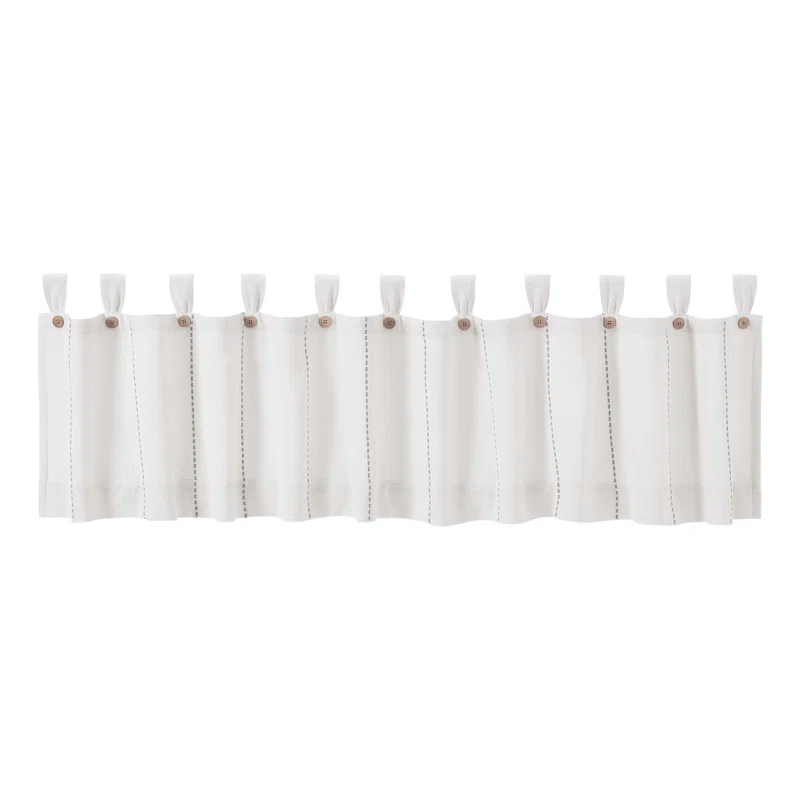 Gracie Oaks Cumberledge Stitched Burlap Tailored Window Valance
