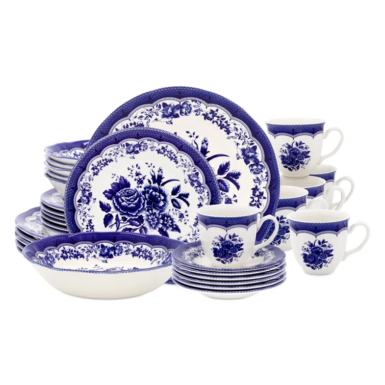 Tudor England Victoria 30 Piece Dinnerware Set, Service for 6