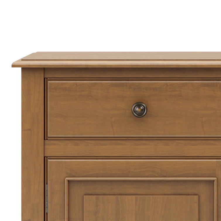 Simpli Home Connaught 40"W Solid Wood 2-Shelf Entryway Storage Cabinet with 2 Storage Drawers