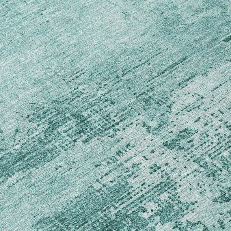 Machine Washable Indoor/Outdoor Chayden ACN1062 Teal Rug