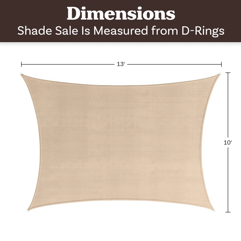 Pure Garden Sun Shade Canopy - 10x13ft Curved Rectangle Sun Shade Sail with UV Protection - Sun Shades Outdoor Patio or Pool Canopy - Sunshades for Patio, Yard, Deck or Outdoor Activities by Pure Garden