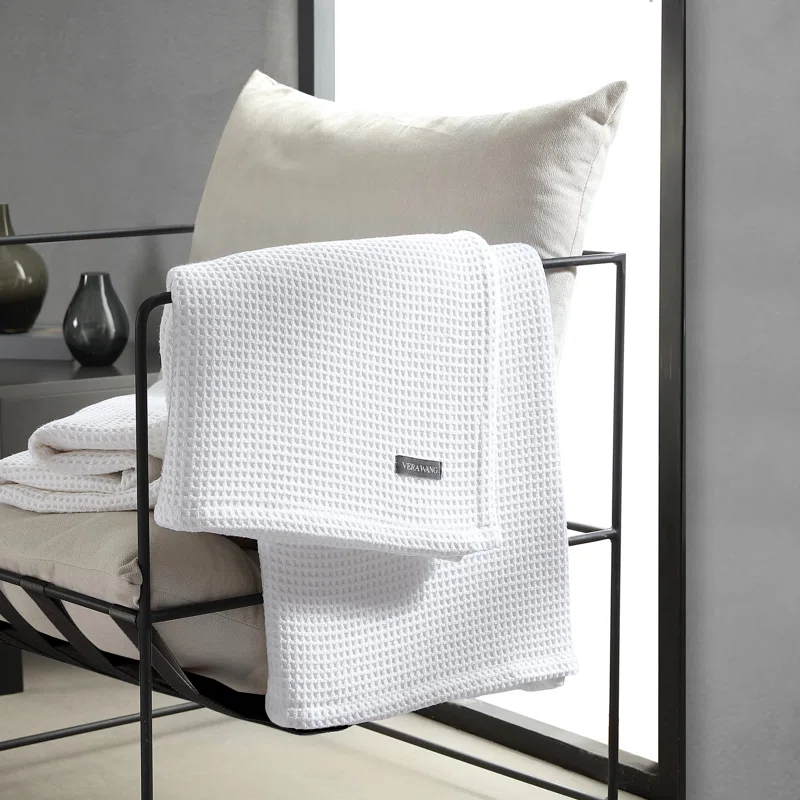 Vera Wang Waffleweave Cotton Blanket