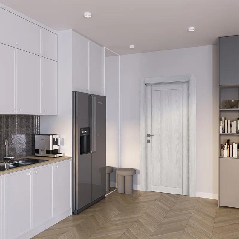 Belldinni 1 Panel Shaker DIY-Friendly Solid Manufactured Wood Paneled Prefinished Standard Interior Door