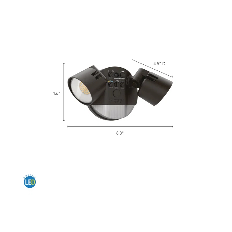 Lithonia Lighting 2 - Head Hardwired Dusk to Dawn Outdoor Security Flood Light with Motion Sensor