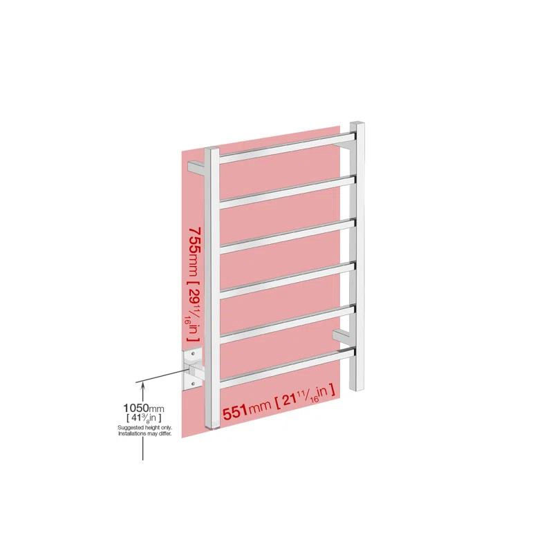 Bathroom Butler CUB06121-PTS-POLS Cubic 4 Wall Towel Rack