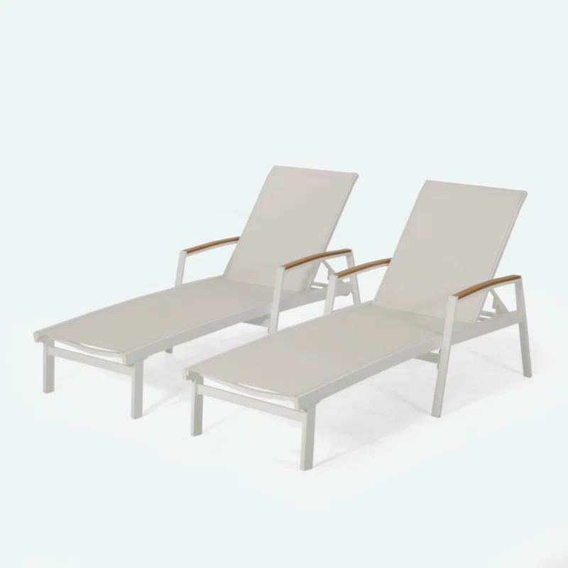 Arlmont & Co. Stylish And Comfortable Outdoor Chaise Lounges For Relaxing Moments, 2Pcs