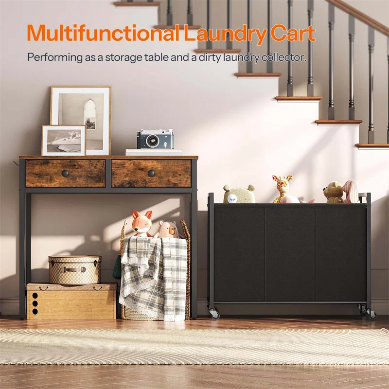 FLOORING CENTER LLC Laundry Basket With Wheels And Drawers