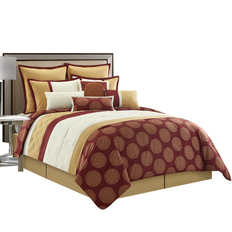Nanshing America, Inc Angellyna 10 Piece Medallion Print Comforter Set