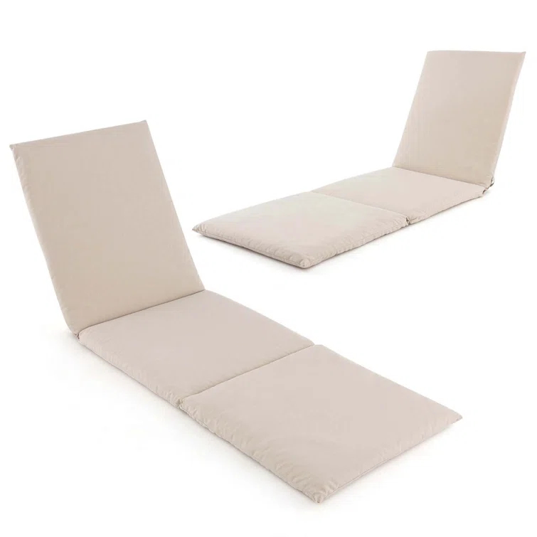 Ivy Bronx 2 Pcs Outdoor Chaise Lounge Cushion With Hook & Loop Fastener Fixing Straps Patio