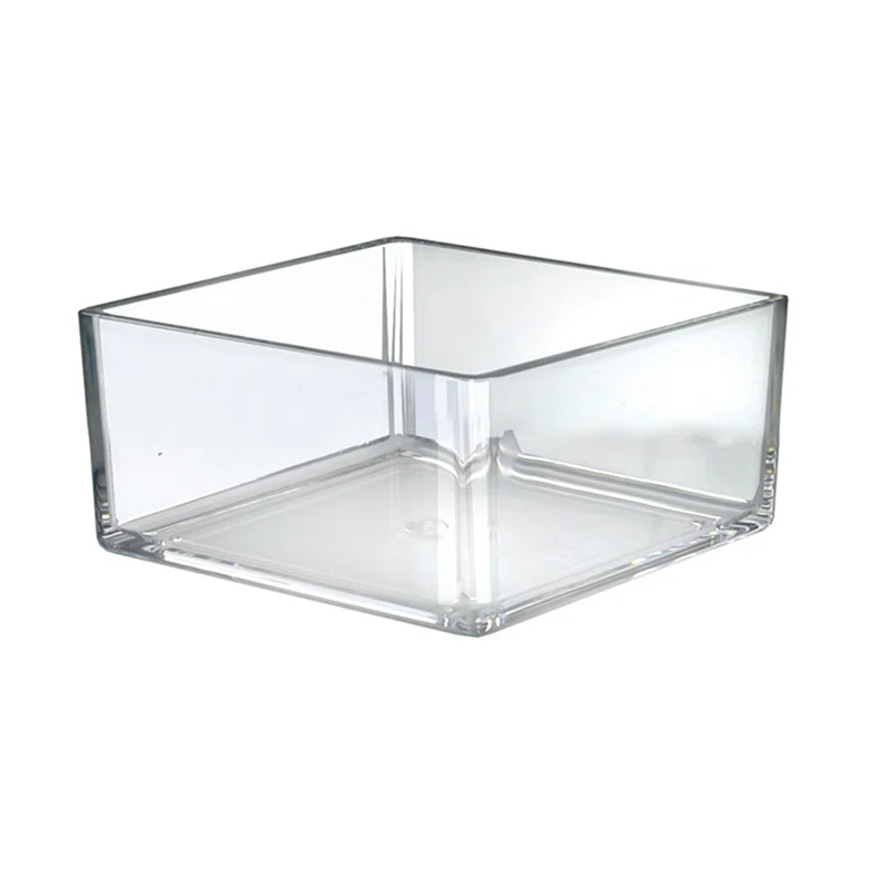 Azar Displays 8" Deluxe Clear Acrylic Square Cube Bin for Counter, 4-Pack (Set of 4)