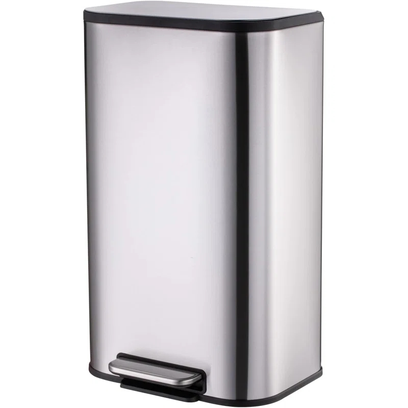 ASOPIX Kitchen Trash Can, Stainless Steel 50 Liter / 13 Gallon Garbage Can