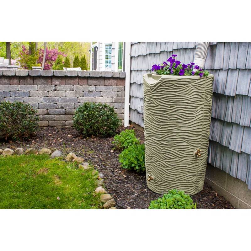 Loon Peak® Loon Peak® 65 Gallons Plastic Drainable Planter Rain Barrel