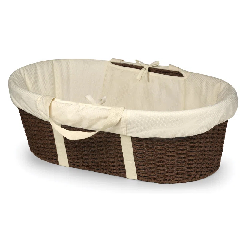 Harriet Bee Landyn Wicker-Look Moses Changing Basket with Bedding