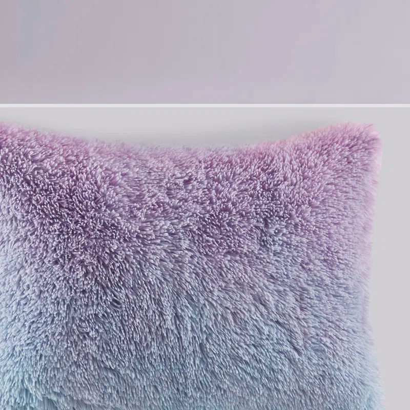 Intelligent Design Pastel Ombre Shaggy Faux Fur Comforter Set