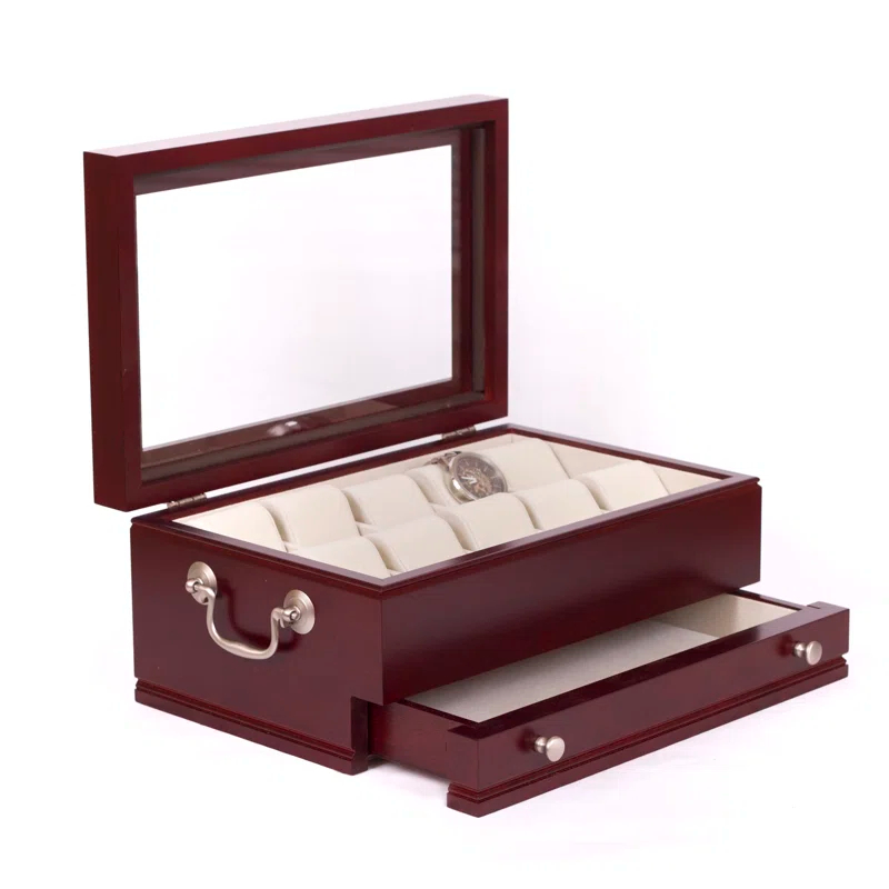 American Chest Wood Watch Box + Drawers