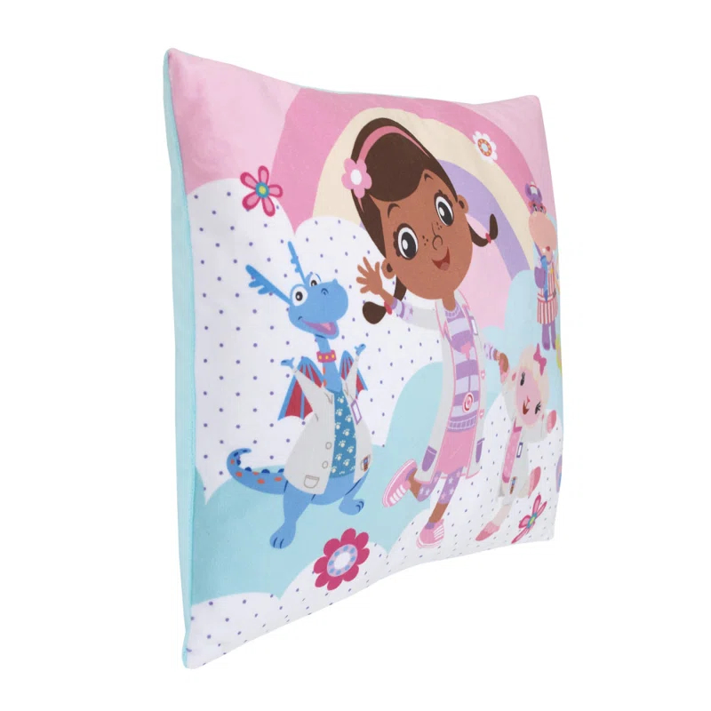 Disney NoJo Disney Doc McStuffins Cuddle Team Rainbows and Clouds Super Soft Toddler Pillow