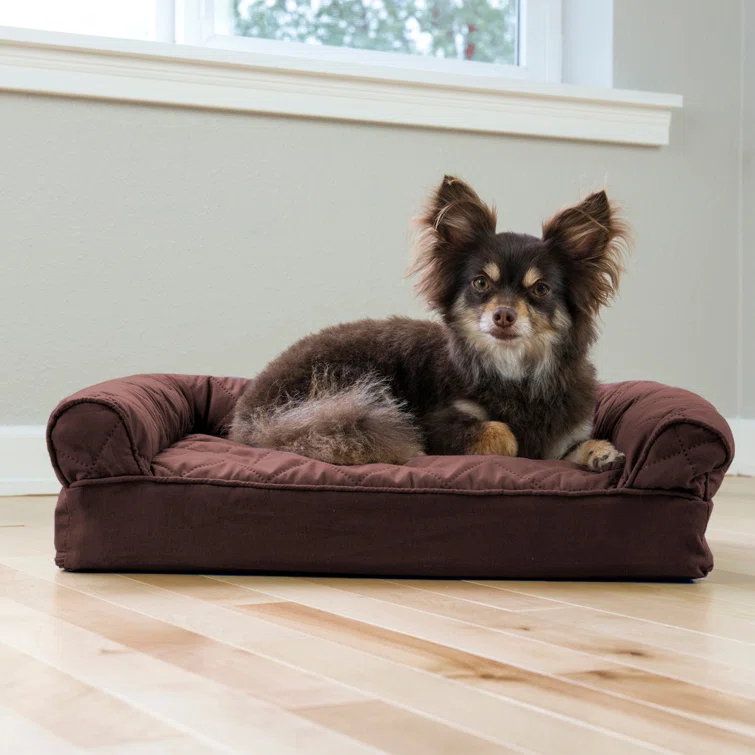 FurHaven Quilted Orthopedic Bolster Sofa Pet Bed