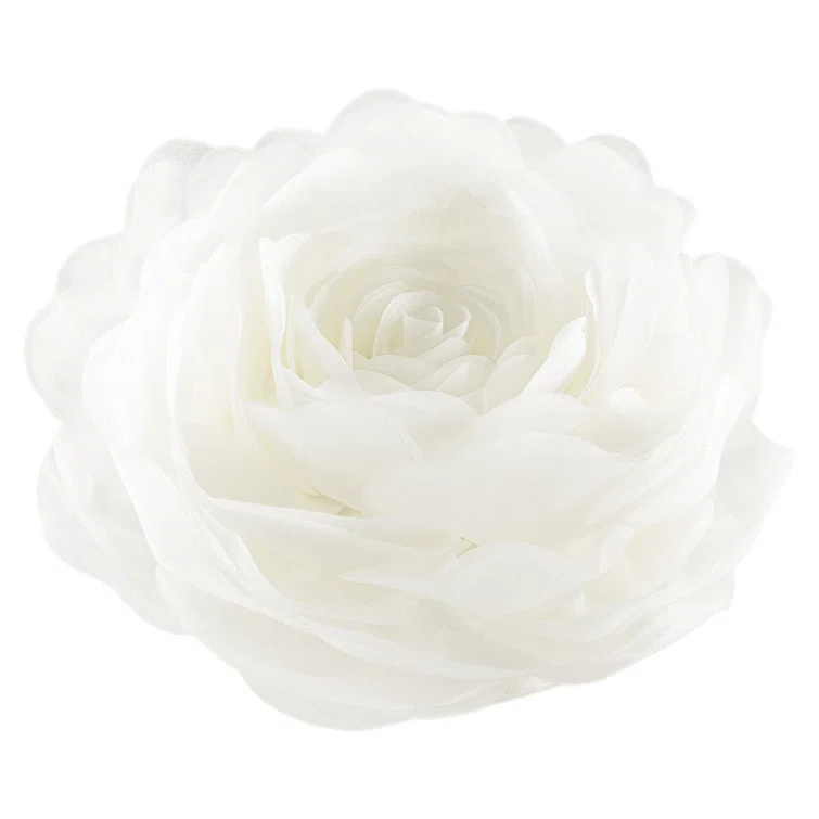 JWH Simulation Rose Flower Throw Pillow Decorative Round Floral Accent Pillow Cover & Insert