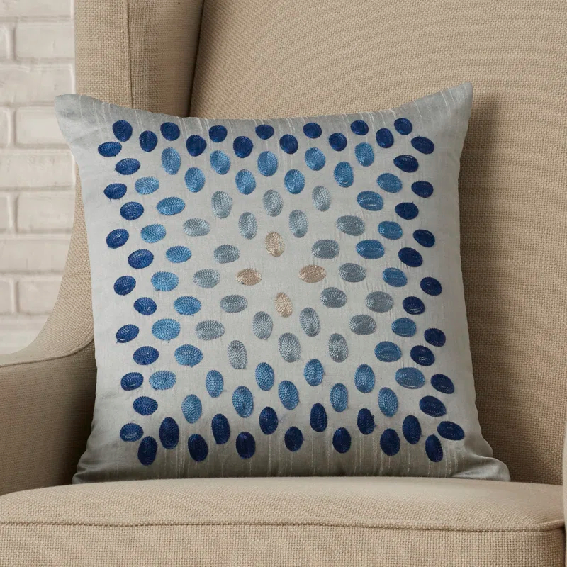 Throw Pillow with Embroidered Details