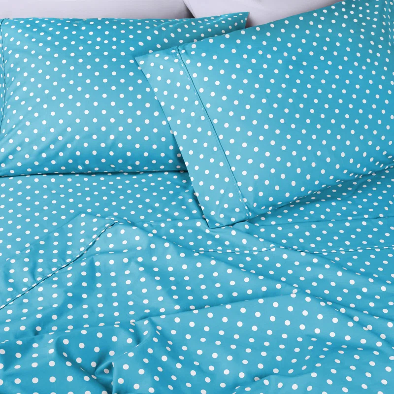 Superior Impressions Polka Dots 600 TC Cotton Poly Blend Deep Pocket Bed Sheet Set