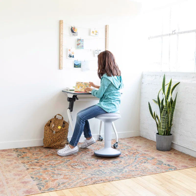 ECR4Kids ECR4Kids Sitwell Wobble Stool with Cushion, Adjustable Height, Active Seating