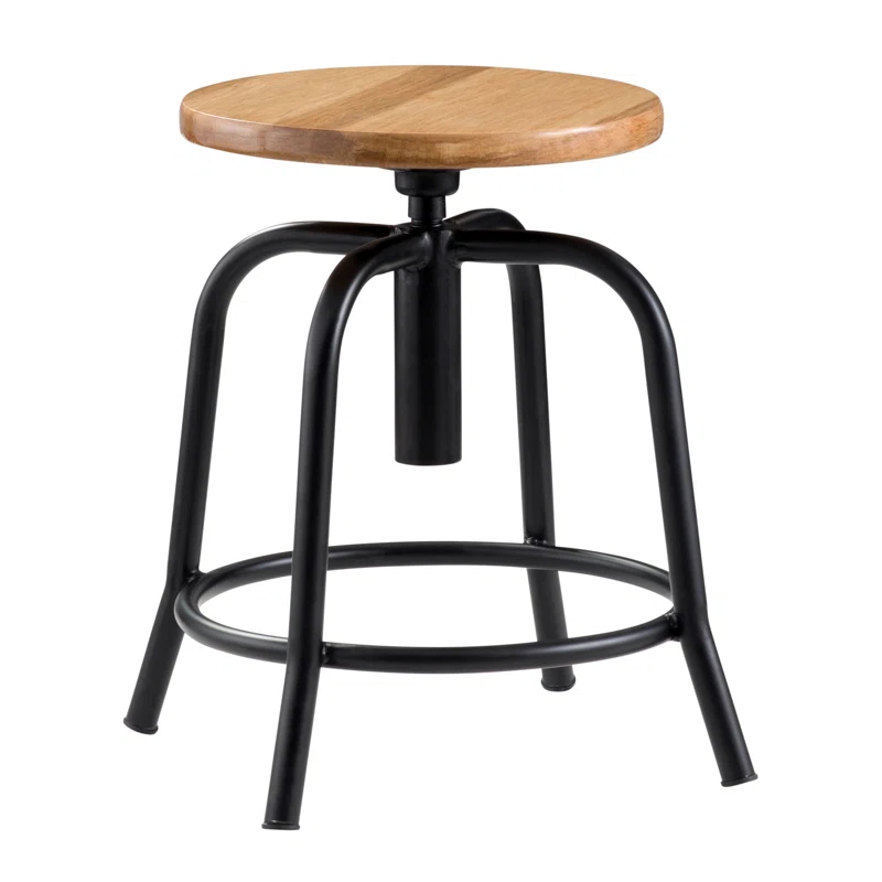National Public Seating Adjustable Height Ergonomic Lab Stool with Footring