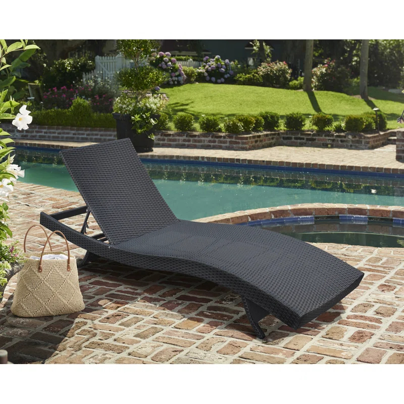 Highland Dunes Thuy Premium All-Weather Wicker Outdoor Armless Lounge Chair