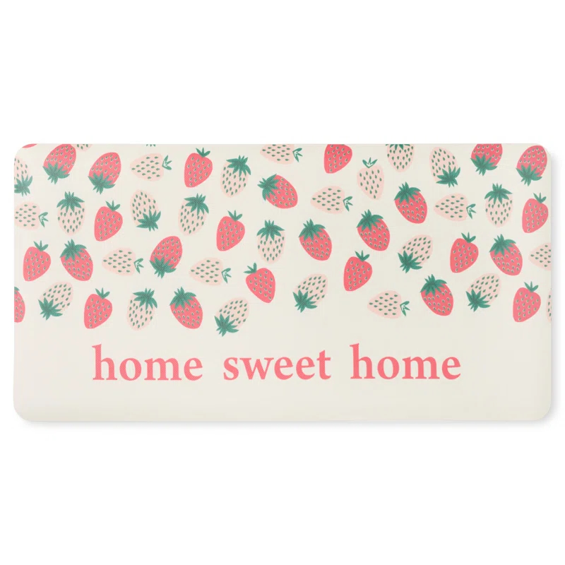 Sur La Table Kitchen Essentials SUR LA TABLE KITCHEN ESSENTIALS Home Sweet Home Quirky Strawberries Fruit Kitchen Mat Cream