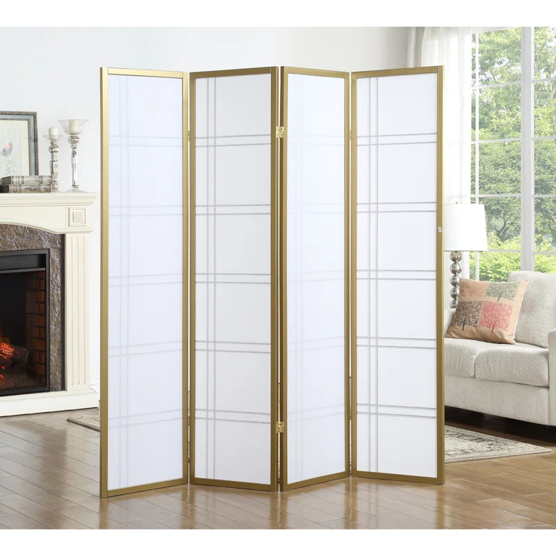 SHANRUGUOJI Folding Room Divider Seto 4-Panel Room Divider Screen
