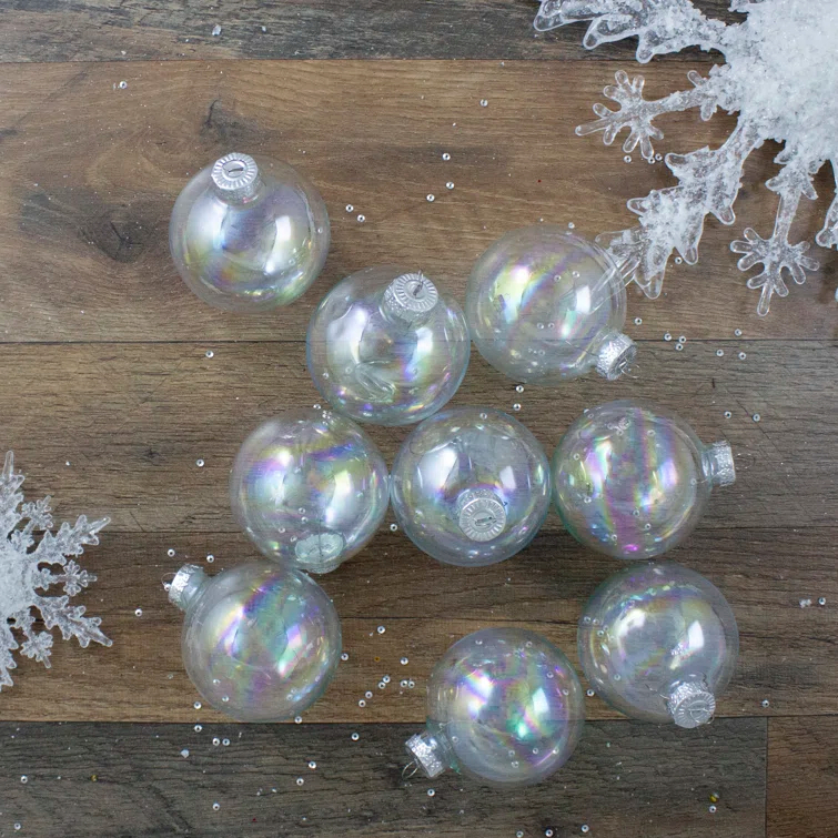Glass Christmas Ball Ornament (Set of 9)