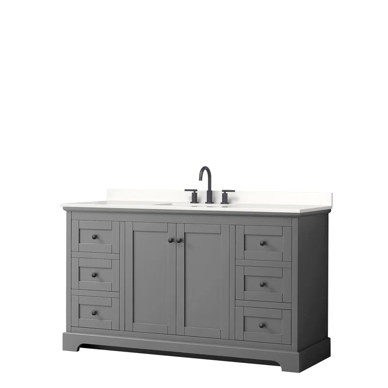 Wyndham Collection Avery 60'' Single Bathroom Vanity with Top