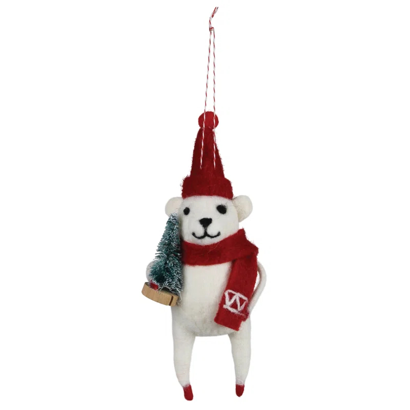 The Holiday Aisle® Fabric Animals Hanging Figurine Ornament (Set of 3)