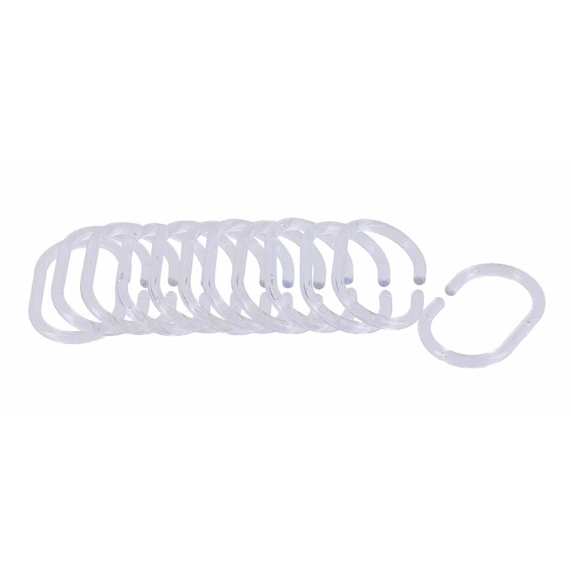 Evideco Solid Plastic Shower Curtain Hooks Rings & Reviews | Wayfair