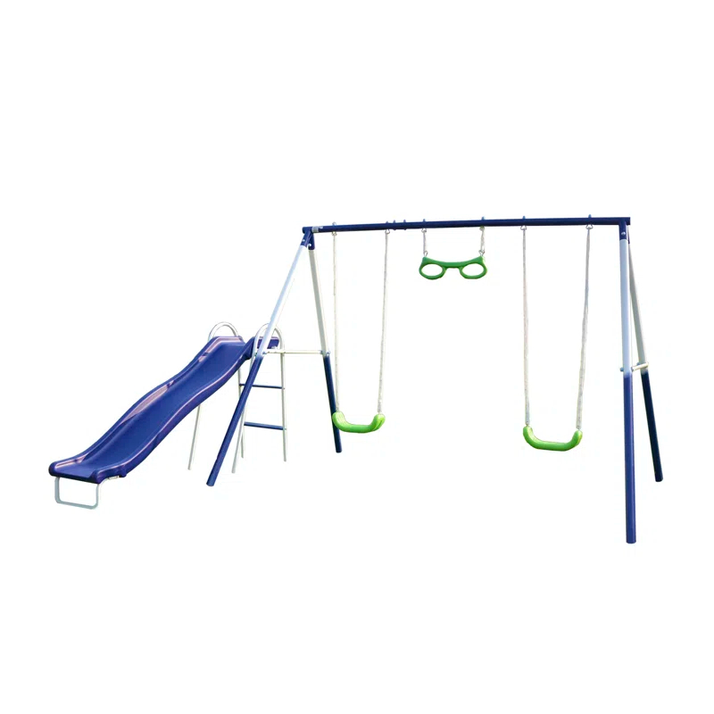 Sportspower Sportspower Sierra Vista Metal Swing Set with Lifetime Warranty on 5' Double Wall Slide
