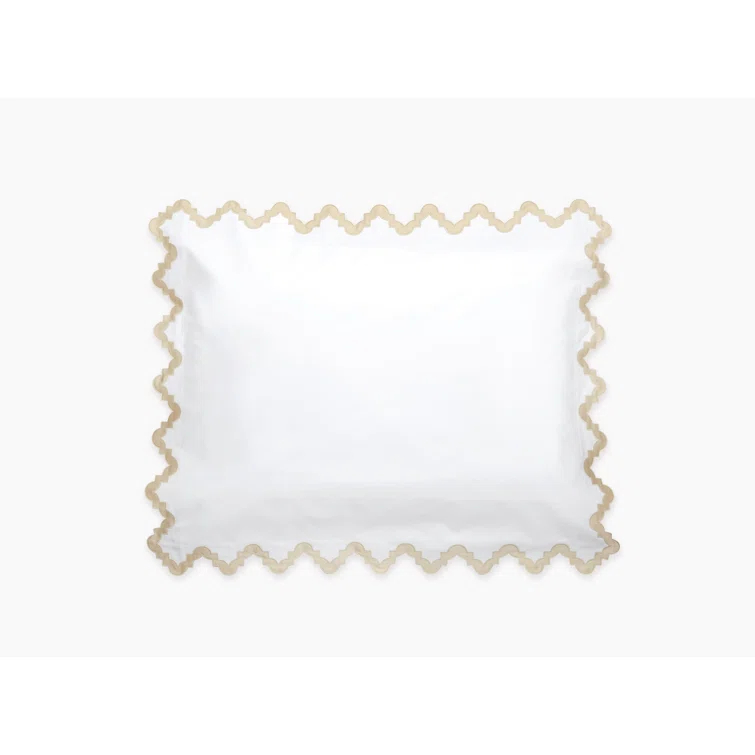 Aziza 600 Thread Count Embellished Cotton Sham - Champagne