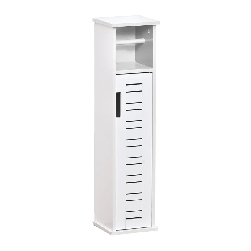 Evideco Miami White Toilet Paper Storage Cabinet with Dispenser, Compact