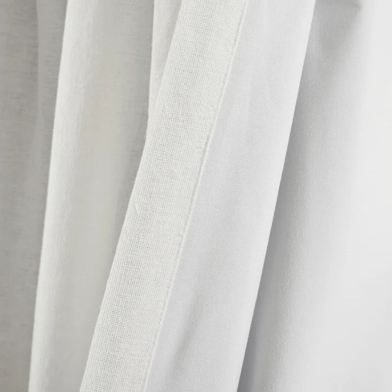 Lush Decor Linen Button Cotton Blend Blackout Thermal Rod Pocket Single Curtain Panel