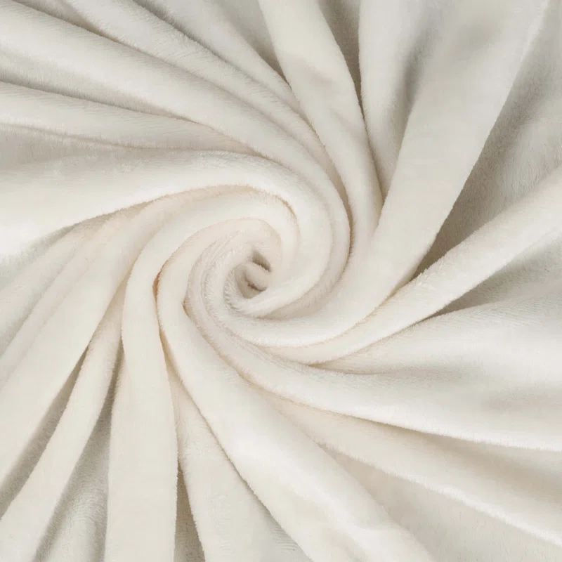 Superior Superior Polka Dots or Solid Fleece Plush Blanket Medium Weight Fluffy Soft Decorative Bedding