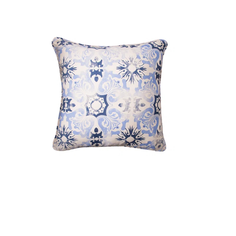 C&F Home Blue Tile Woven Throw Pillow