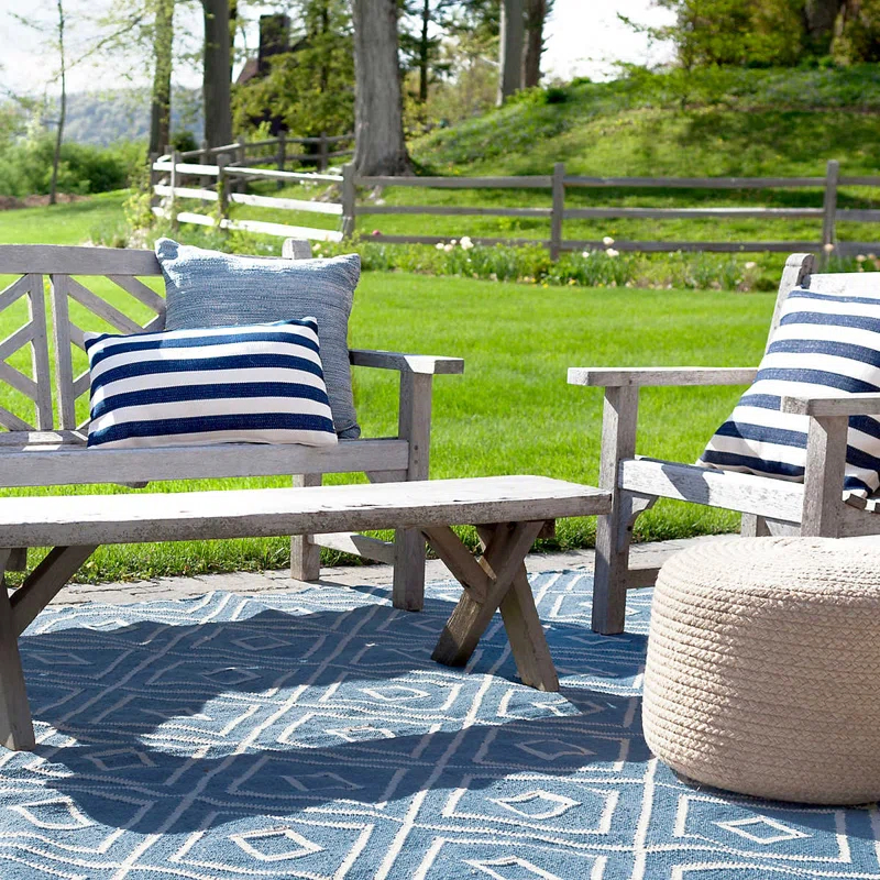 Pine Cone Hill Braided Natural Indoor/Outdoor Pouf