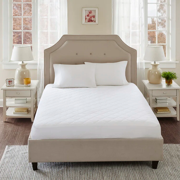 Madison Park All Natural Cotton Percale Quilted Mattress Pad