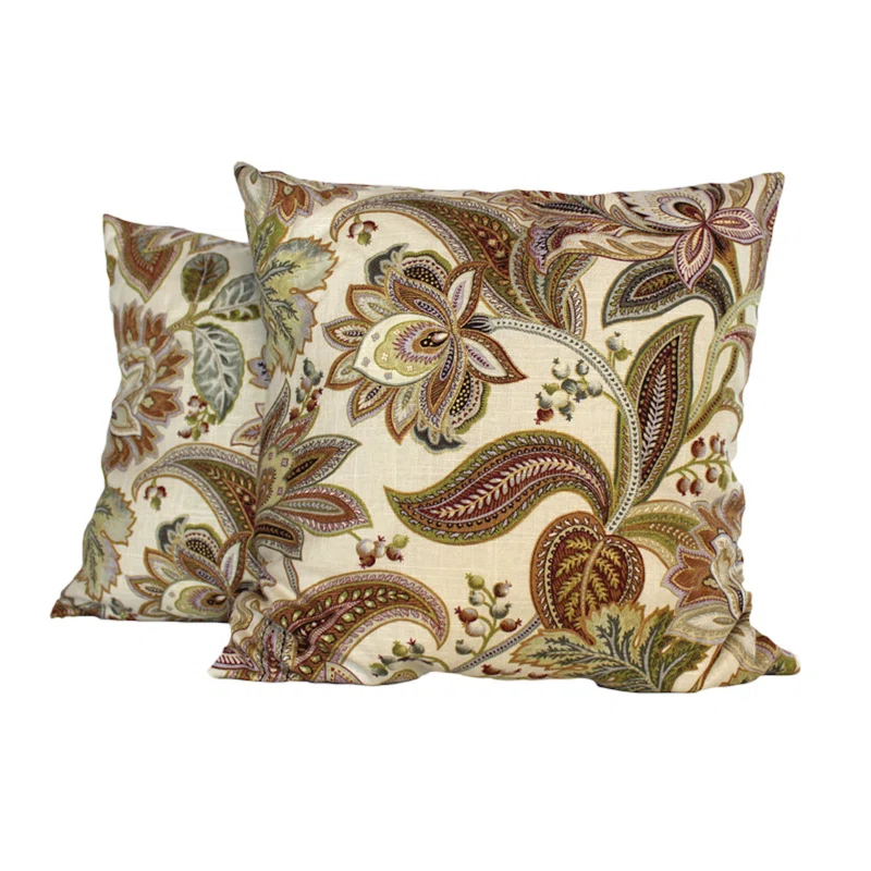 Valdosta  Square Cotton Pillow Cover & Insert (Set of 2)