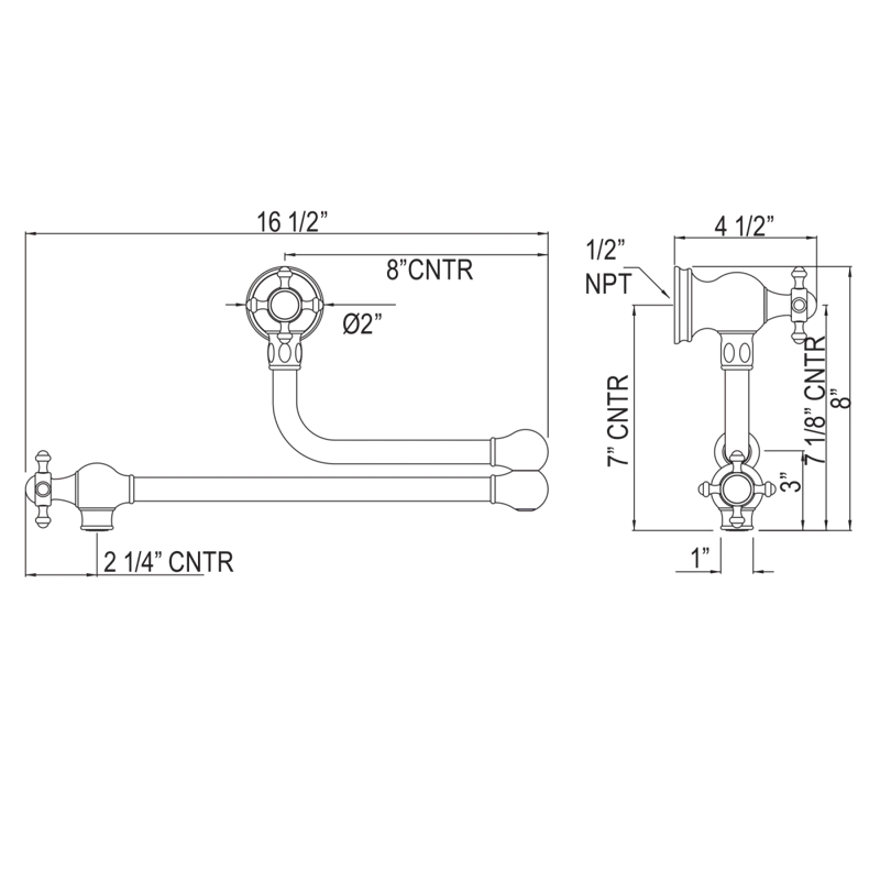 Georgian Era Perrin & Rowe Traditional Pot Filler