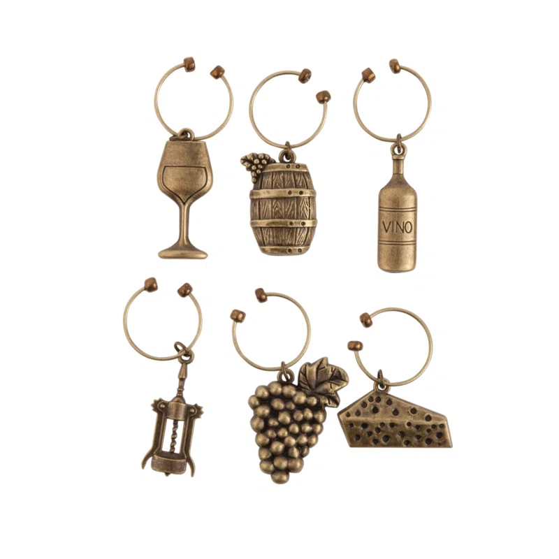 Twine Grapevine Gold Vineyard Wine Charms