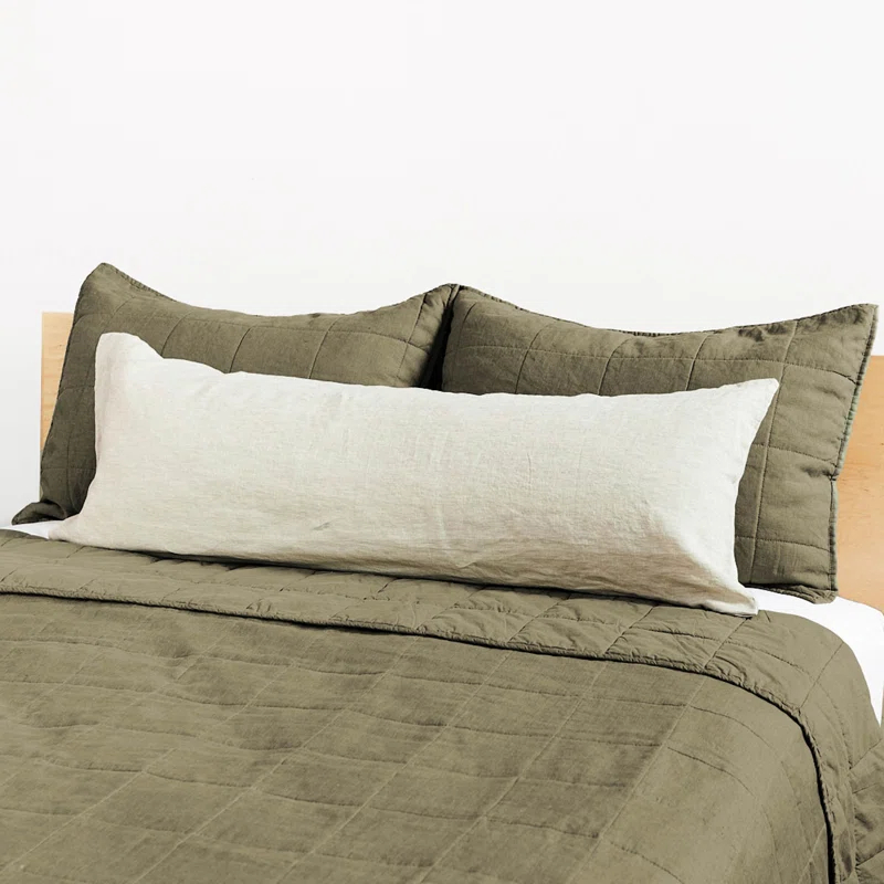 BOKSER HOME French Linen Box Stitch Quilted Sham Set