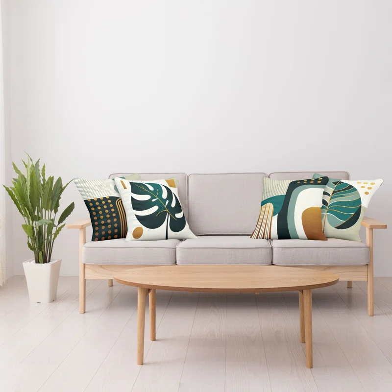 Dark Teal Orange Indoor/Outdoor Pillow Cover