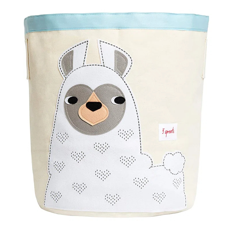 3 Sprouts 3 Sprouts - Canvas Storage Bin - Laundry and Toy Basket for Baby and Kids - Llama
