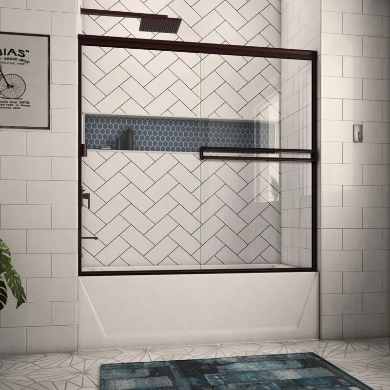 Arizona Shower Door 52" W x 56" H Bypass Semi-Frameless Tub Door TE56X57ORCL
