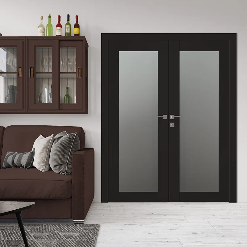 Belldinni Avon 207 Solid Manufactured Wood and Glass Paneled Double French Door