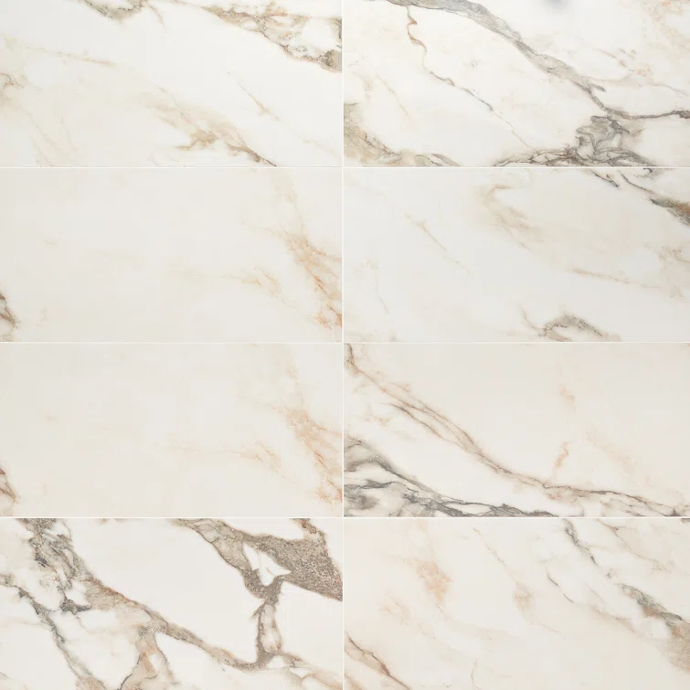 Bond Tile 12" x 24" Polished Marble Look Porcelain Floor and Wall Tile